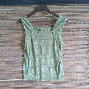 Pleat Pleat L Green Gathered Sleeveless Top